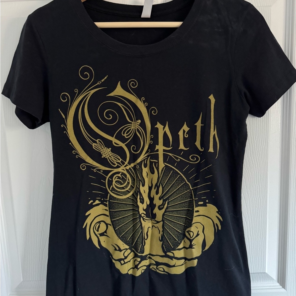Women’s Black and Gold Opeth Graphic T-Shirt, M